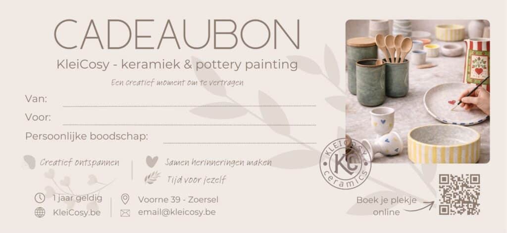 Cadeaubon workshop keramiek & pottery painting